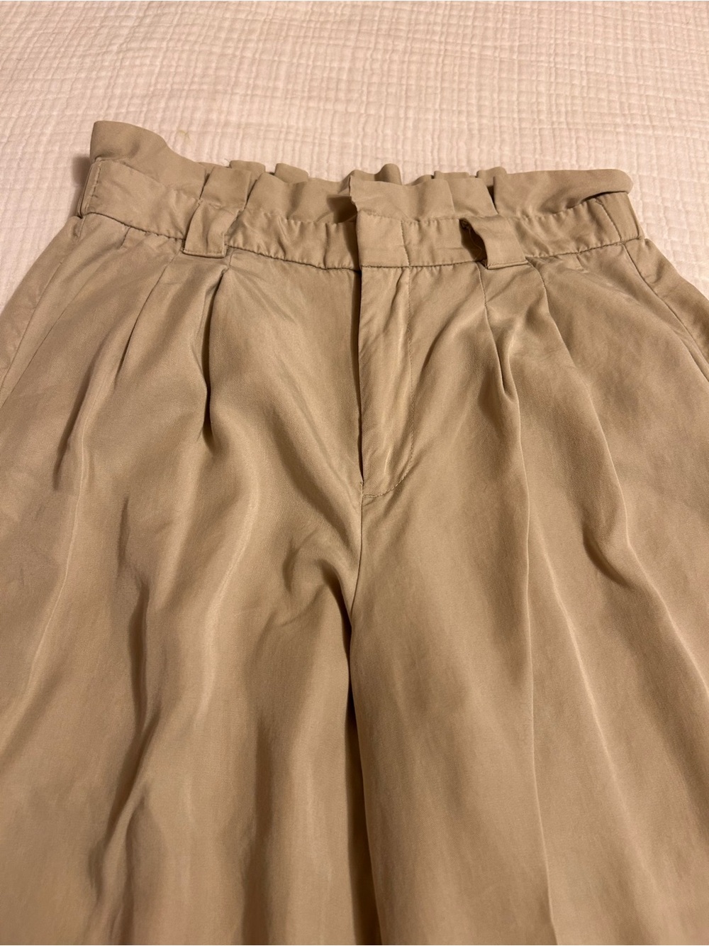 Women’s Banana Republic Tan Paper bag Pleated Waist Trousers